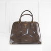 Prada Taupe Shaded Patent Leather Pyramid Bag