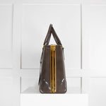 Prada Taupe Shaded Patent Leather Pyramid Bag