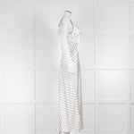 Ganni White Black Polka Dot Print Sleeveless Satin Dress