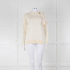 Fabiana Filippi Cream Silk Tie Neck Top