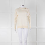 Fabiana Filippi Cream Silk Tie Neck Top