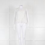 Claudie Pierlot Cream Lace Peplum Top