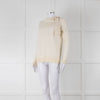 Fabiana Filippi Cream Silk Tie Neck Top