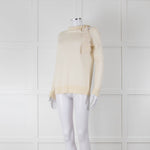 Fabiana Filippi Cream Silk Tie Neck Top