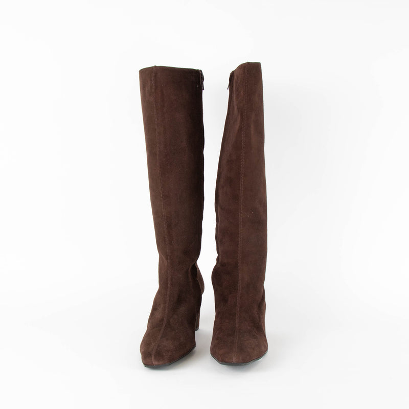 Russell & Bromley Brown Suede Knee Length Boots