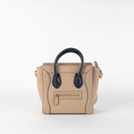 Celine Beige Leather Nano Luggage Bag