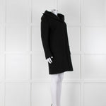 Prada Grey Wool Faux Fur Trim Hooded Coat