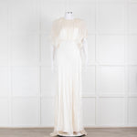 Roksanda Fiona Washed Satin Draped Raglan Sleeve Cinched Waist Long Gown