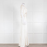 Roksanda Fiona Washed Satin Draped Raglan Sleeve Cinched Waist Long Gown