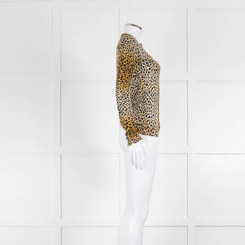 Dolce & Gabbana Fine Knit Leopard Print Cardigan