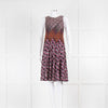 Missoni Purple Patterned Lurex Jacquard Knit A Line Dress