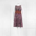 Missoni Purple Patterned Lurex Jacquard Knit A Line Dress