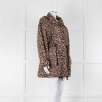 Sonia Rykiel Beige Black Leopard Print Hooded Jacket