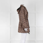 Sonia Rykiel Beige Black Leopard Print Hooded Jacket