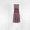 Missoni Purple Patterned Lurex Jacquard Knit A Line Dress