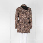 Sonia Rykiel Beige Black Leopard Print Hooded Jacket