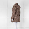 Sonia Rykiel Beige Black Leopard Print Hooded Jacket