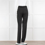 Prada Black Wide Leg Velvet Waist Detail Trousers