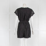 Diane von Furstenberg Black Lace Cap Sleeve Playsuit