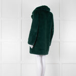 Diane Von Furstenberg Forest Green Faux Fur Teddy Coat