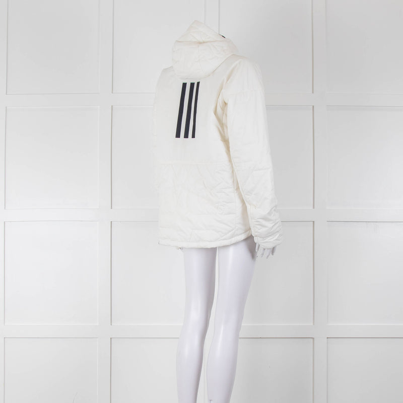 Adidas White Nylon Thin Puffer Coat