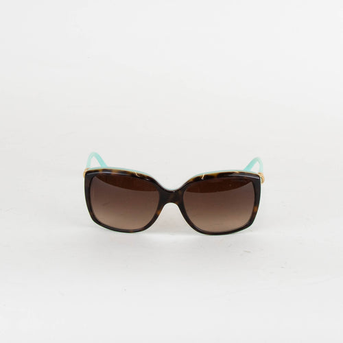 Tiffany & Co Tortoise Shell Sunglasses With Blue Arms