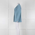 Day Birger Blue Cotton Fine Pinstripe Straight Blazer