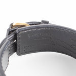 Burberry Black Leather Double Buckle Cuff