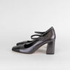 Le Monde Beryl Grey Metallic Black MaryJane Heel Shoes