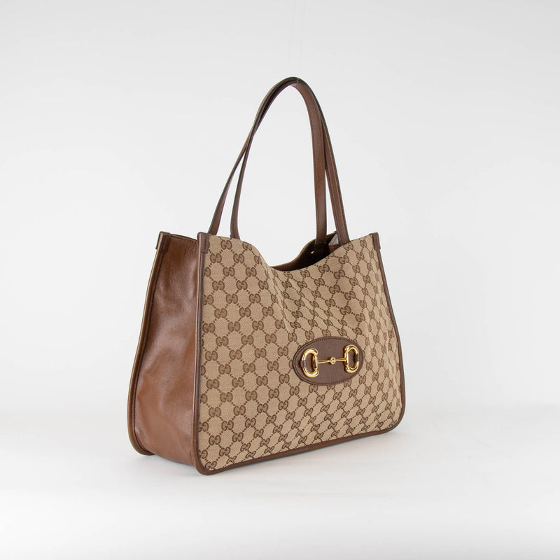 Gucci Brown GG Horsebit Tote Bag