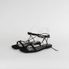 Toteme Black Suede Flat Lace Up Sandals