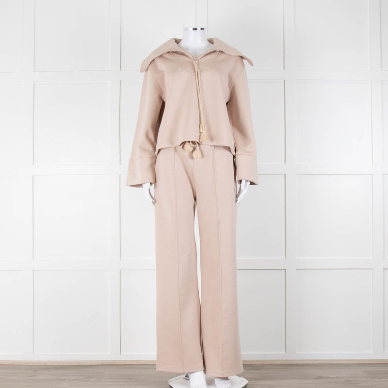 Claudie Pierlot Beige Draw String Waist Joggers