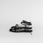 Toteme Black Suede Flat Lace Up Sandals