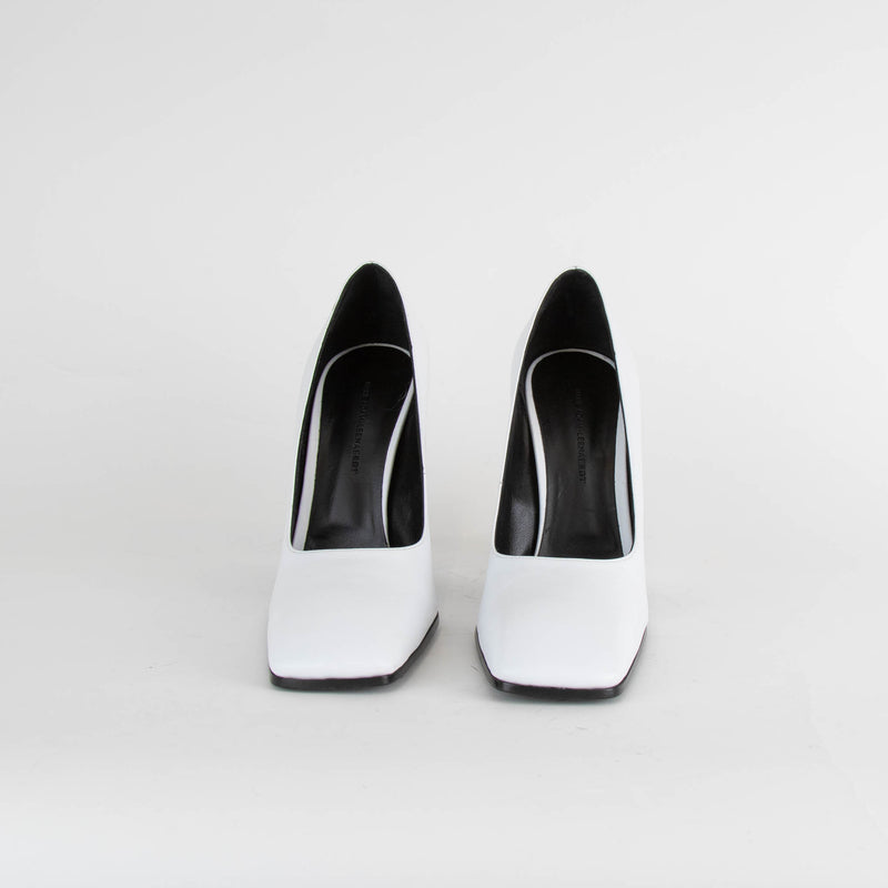 Marie Adam-Leenaerdt White Closed Toe Block Heels