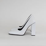 Marie Adam-Leenaerdt White Closed Toe Block Heels