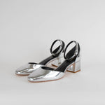 Reformation Mallori Silver Metallic Closed Toe Heels