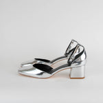 Reformation Mallori Silver Metallic Closed Toe Heels