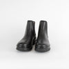 Legres Black Leather Slip On Ankle Boots