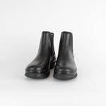 Legres Black Leather Slip On Ankle Boots