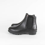 Legres Black Leather Slip On Ankle Boots