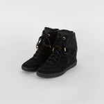 Louis Vuitton Black Suede High Top Heeled Trainers