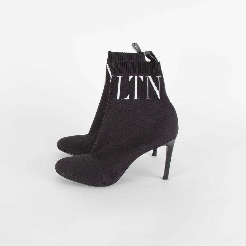 Valentino Black Pull on Sock Boots