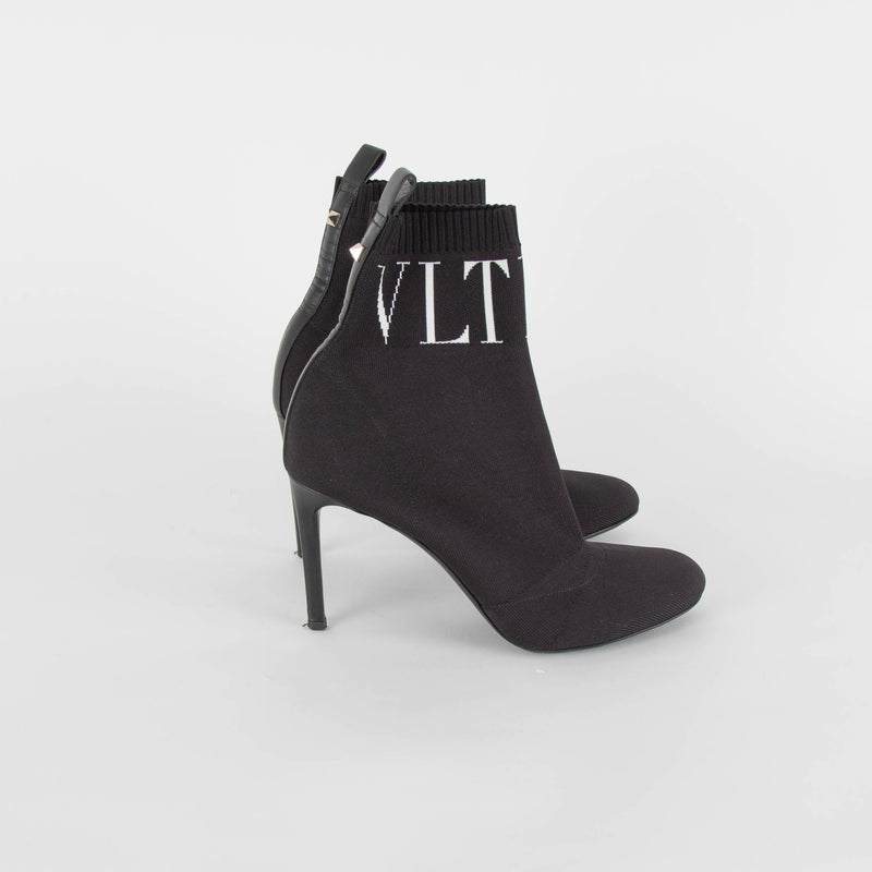 Valentino Black Pull on Sock Boots