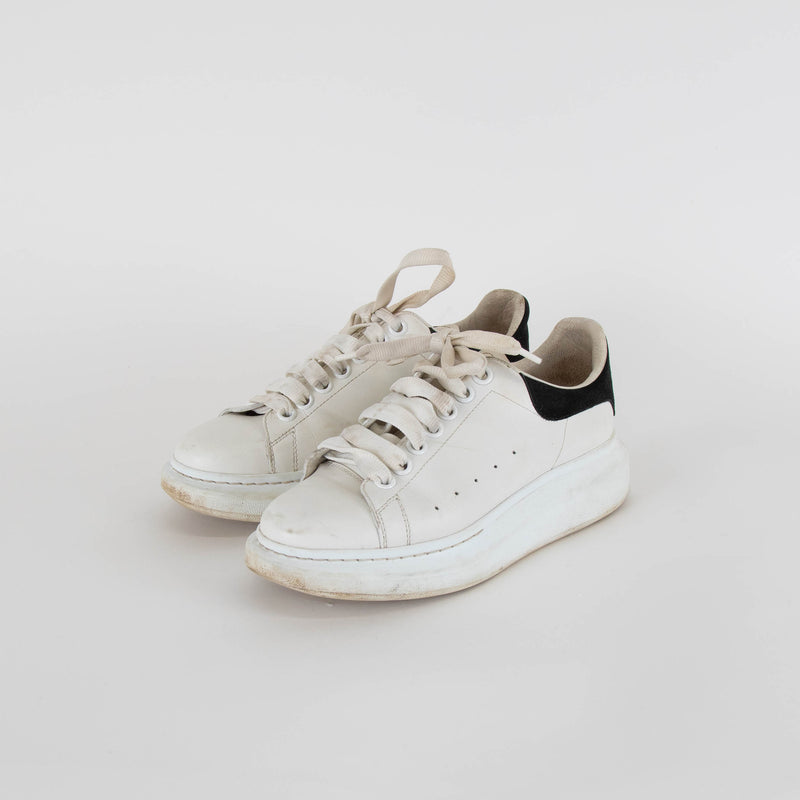 Alexander McQueen White Trainers With Black Suede Heels