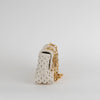 Self-Portrait Cream Leather Woven Crystal Bow Micro Bag