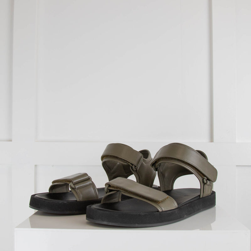 The Row Hook and Loop Flat Sandal Mangrove