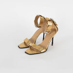 All Saints Gold Metallic Heeled Sandals