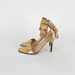 All Saints Gold Metallic Heeled Sandals