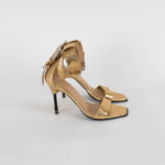 All Saints Gold Metallic Heeled Sandals