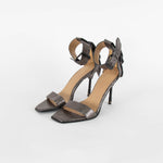 All Saints Grey Metallic Heeled Sandals